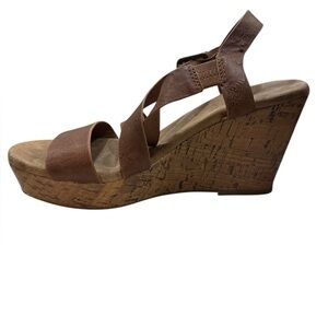 Eden Brown Strappy Wedge Sandals
